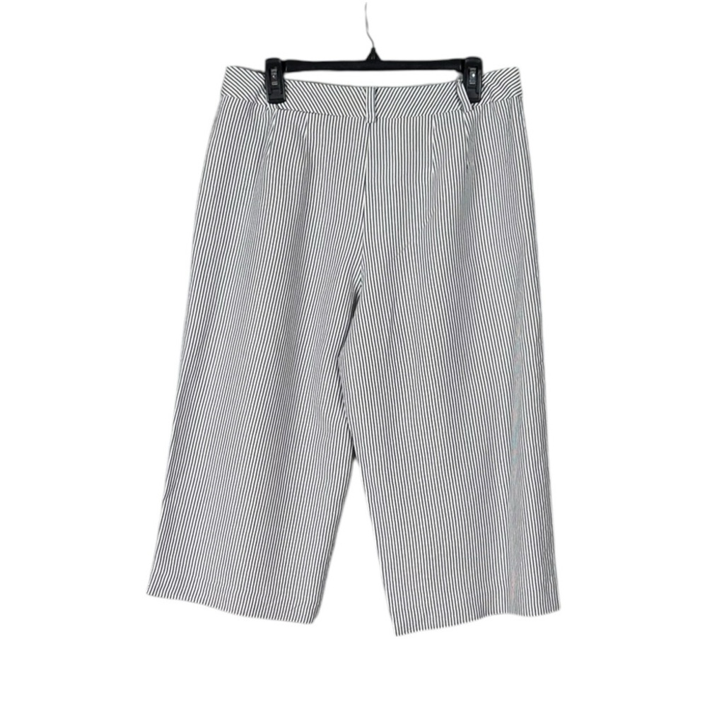 Talbots Womens Linen Silk Wide Leg Crop Pants 12 Nautical Coastal Quiet Luxury - Picture 4 of 8